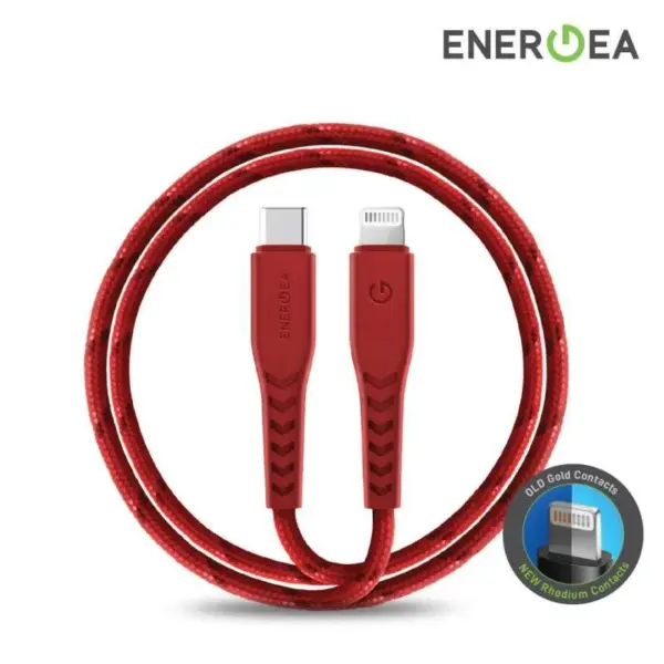 ENERGEA NYLOFLEX 3A USB-C TO LIGHTNING PD FAST CHARGING CABLE | RED